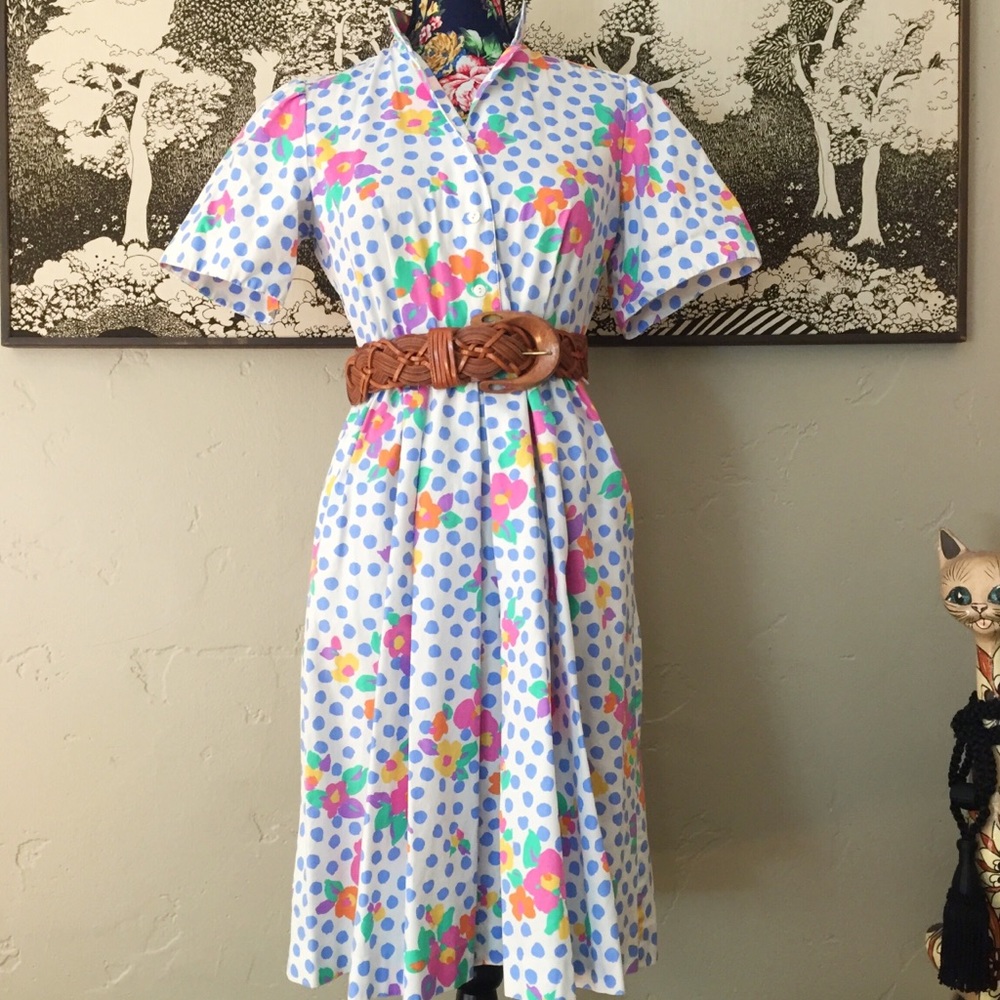 Vintage Petites by Willi Floral Rockabilly Dress